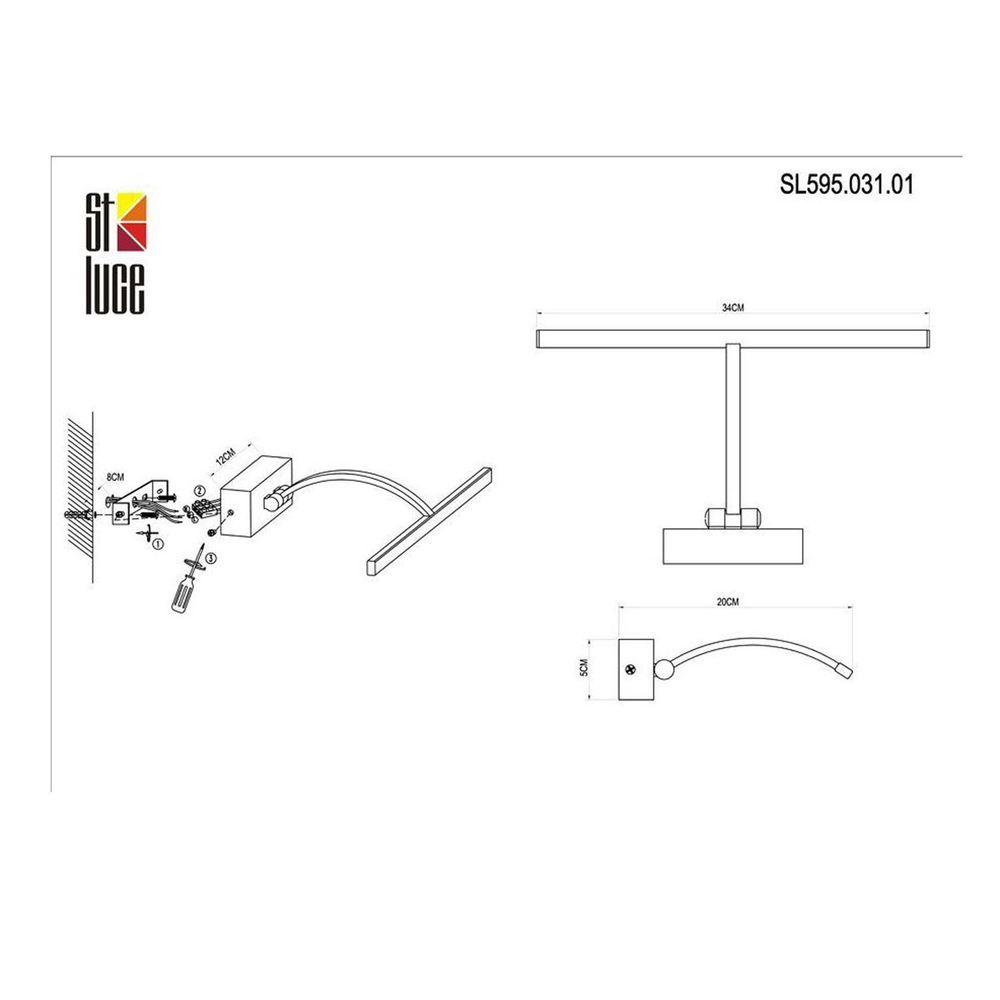 SL595.031.01 Подсветка для картин ST-Luce Бронза/Бронза LED 1*5,4W 4000K