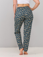 Брюки Б-18/индиго-цветыбежевые