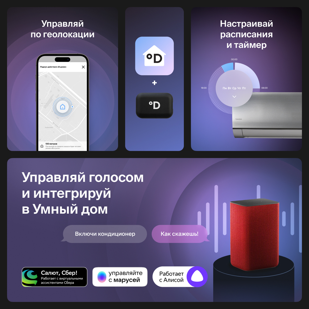 Сплит-система (тепловой насос) инверторного типа Daichi UNIque Full DC Inverter + Wi-Fi модуль