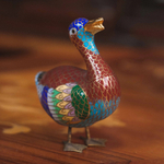 Фигурка уточки в технике клуазоне (перегородчатая эмаль)