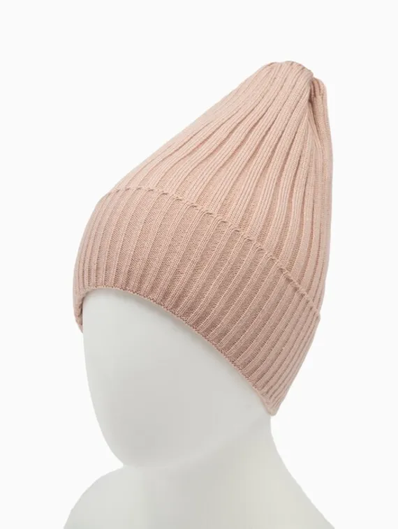 Шапка женская зимняя, цвет пудра, размер 52-56