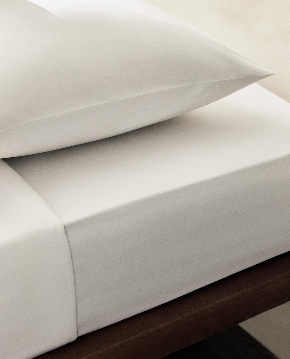 Zara Home - (1000 нитей) атласная простыня брюки , высота 30 см, белый, 90х200х30 см