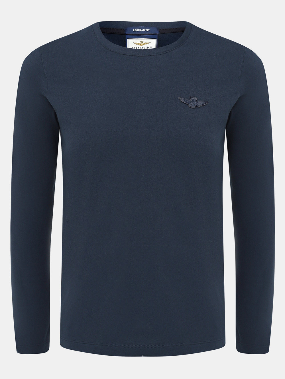 Лонгслив муж. AERONAUTICA 2141 синий лого кожа