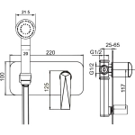 Гигиенический душ Boheme Venturo 387-W со смесителем, С ВНУТРЕННЕЙ ЧАСТЬЮ
