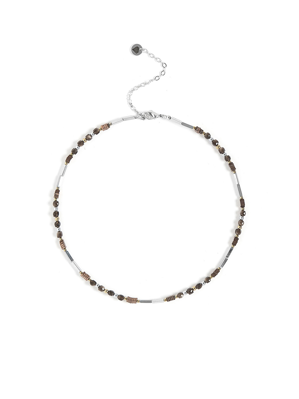 Чокер "Plane brown gray" Silver