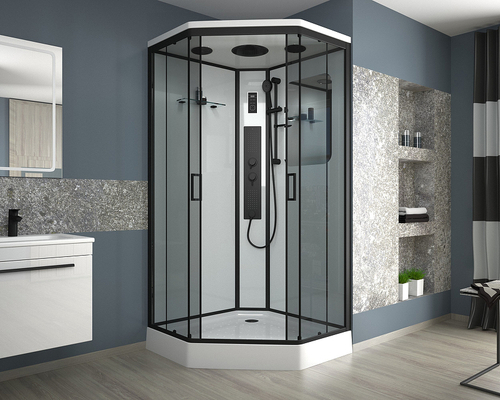 Душевая кабина Niagara Premium 90x90 NG-6901-01GD Black с гидромассажем