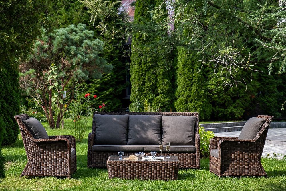 "Гляссе" лаунж-зона из искусственного ротанга, цвет коричневый