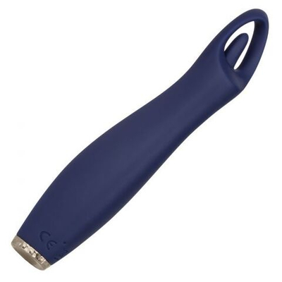 Синий вибратор Jasmine для стимуляции клитора и сосков - 16 см. (Цвет: синий)