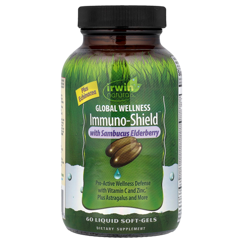 Irwin Naturals, Global Wellness Immuno-Shield® с бузиной, 60 желатиновых капсул