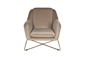 46AS-AR2976-BG Кресло велюр бежевый/мат.зол. 75*87*80см