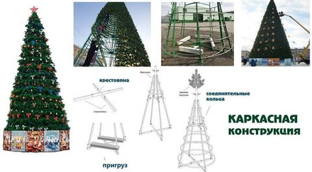 Ель уличная искусственная "Русская" каркасная 3 м