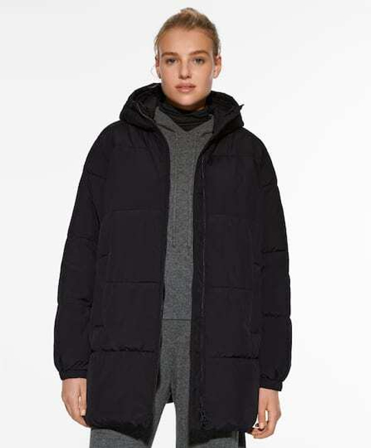 Oysho Водоотталкивающая утепленная куртка Primaloft®, черный