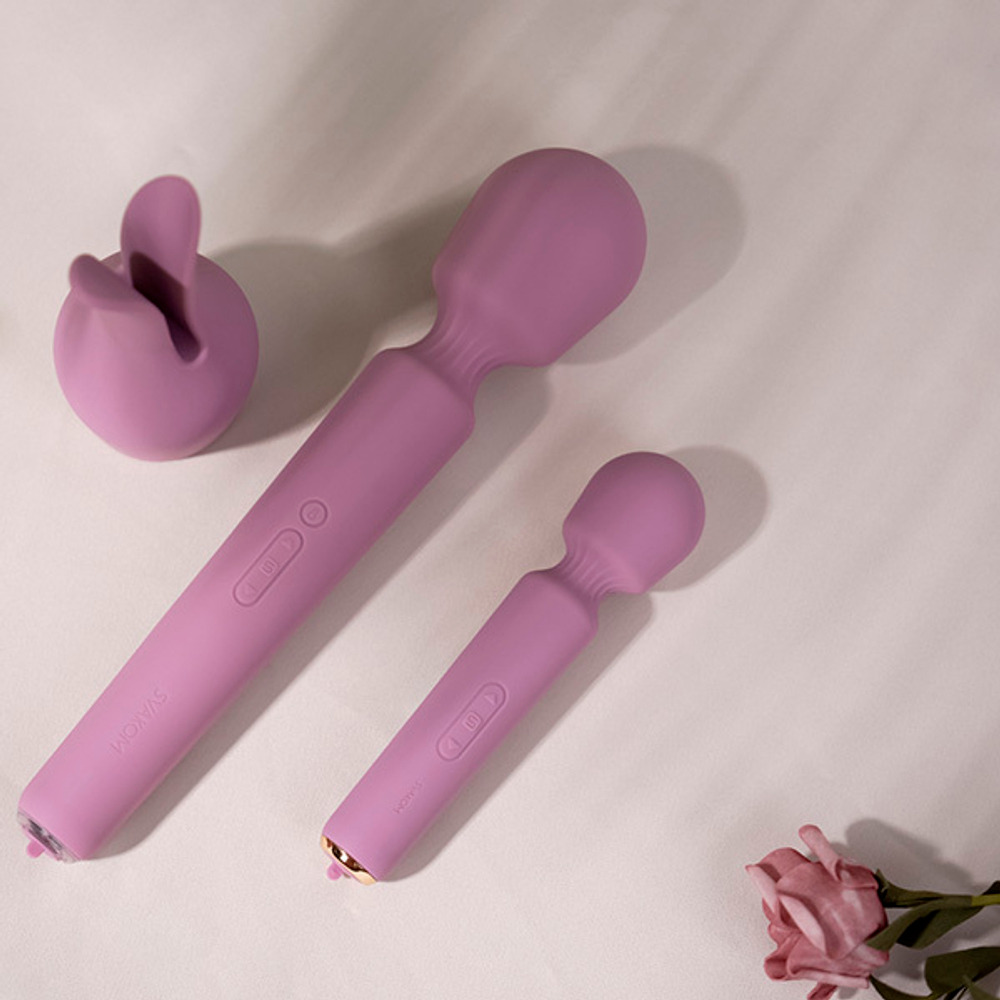 Сиреневый интерактивный вибратор-wand 29см с функцией нагрева Svakom Emma Neo 2 Powerful & Interactive Wand Vibrator SA299A