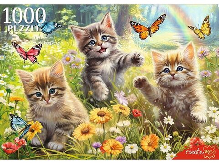 Пазлы 1000 элементов 670*470мм. "Котята и бабочки"
