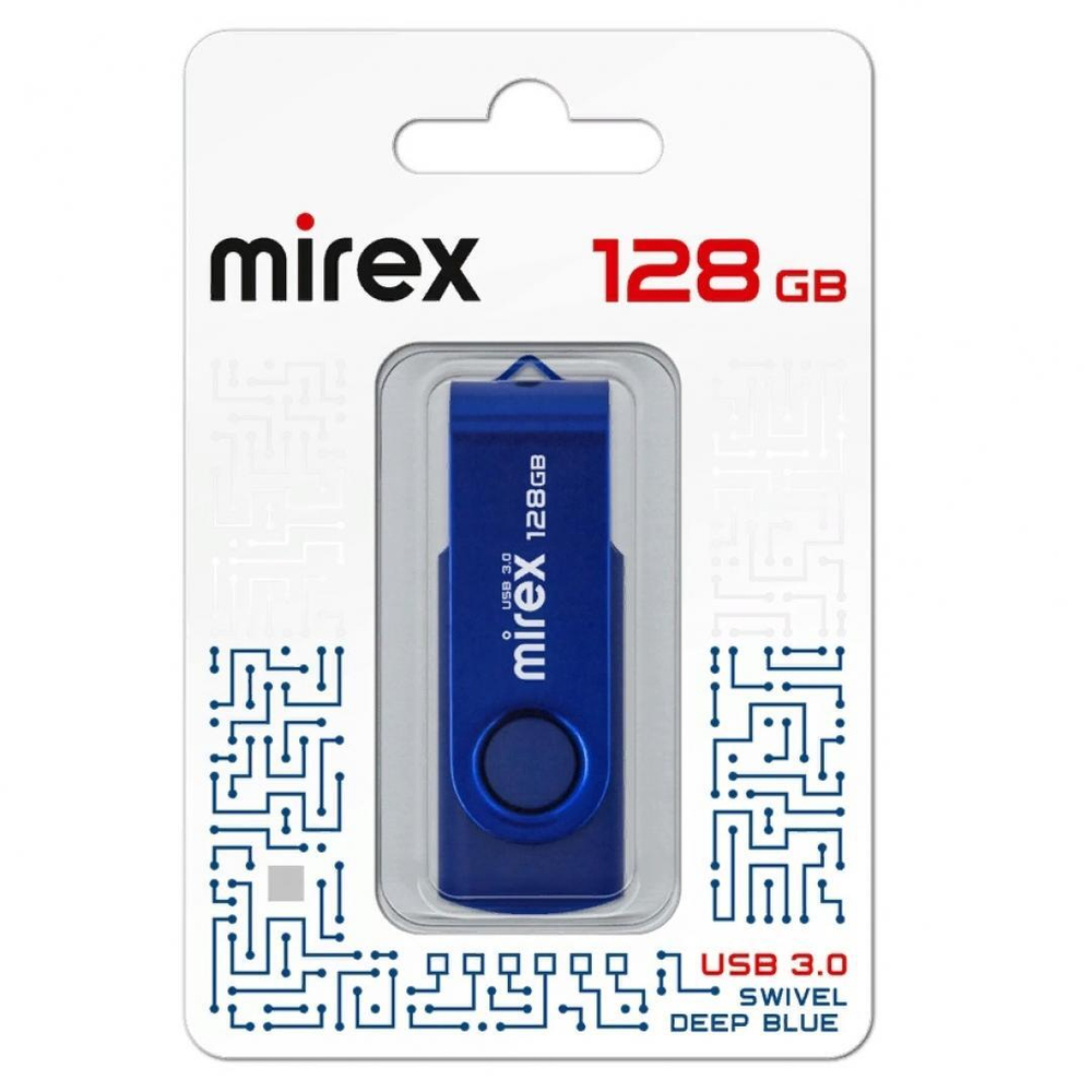 USB Флешка 16GB Mirex SWIVEL, USB 3.0, синяя