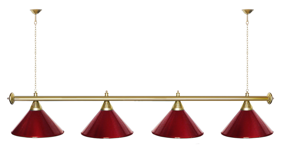 Лампа STARTBILLIARDS 4 пл. (плафоны золотые,штанга золотая,фурнитура золото)