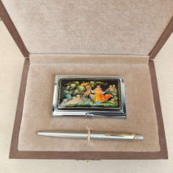 Набор подарочный "Иван-царевич и Жар-птица" с ручной росписью в футляре