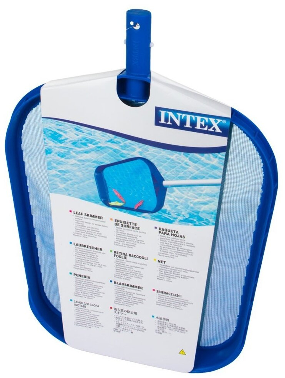 Сачок для бассейна Intex 29050 плоский / Насадка сачок с мелкой сеткой для сбора мусора и листьев с поверхности воды Интекс