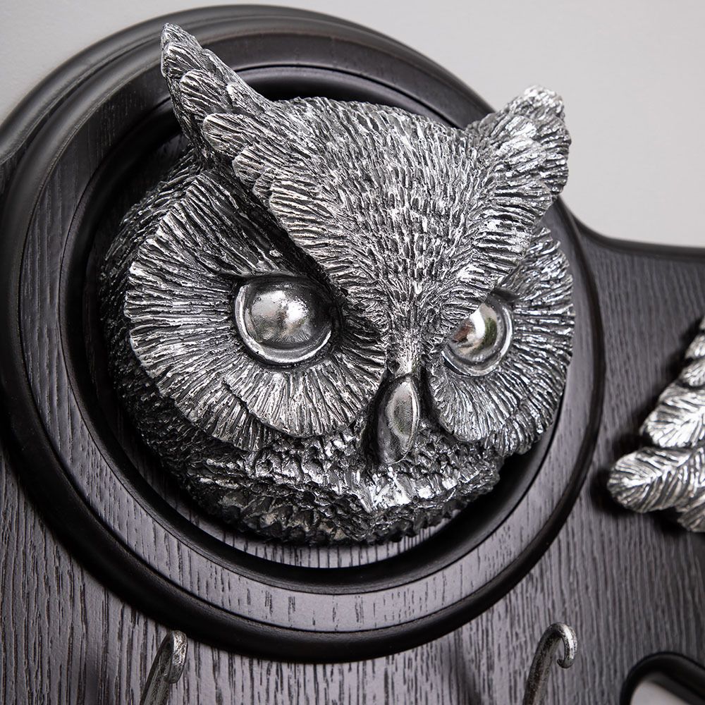 Вешалка настенная Bubo Орех Оберджин Античное Серебро