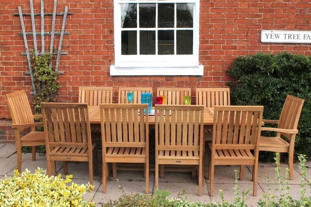 Neapel-Lerum 10, комплект обеденной мебели натуральный, тик