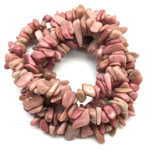 Родонит 5-8 мм, крошка бусин (нить 40 см)