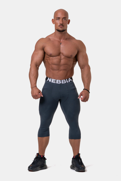 Мужские укороченные леггинсы Nebbia Legend of Today leggings calf length 188 dark grey