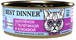 BEST DINNER Vet Profi Консервы для кошек, профилактика МКБ "Цыпленок с телятиной и клюквой" 0,1 кг