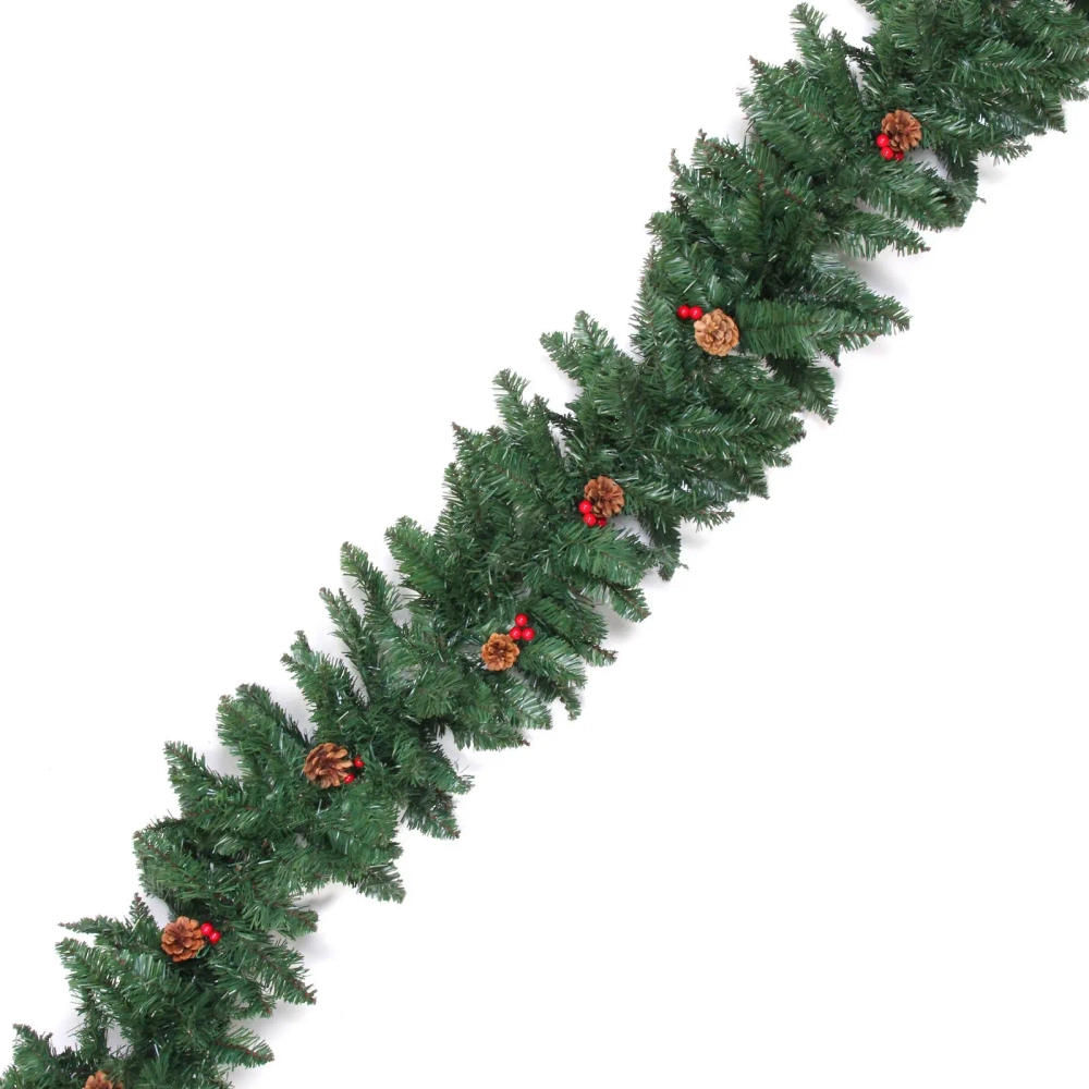 Гирлянда хвойная «Лесная сказка» 2,7 м d=35 см, ПВХ, шишки, ягоды