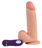 Реалистичный вибратор REAL с пультом управления - 20 см. (Цвет: телесный)