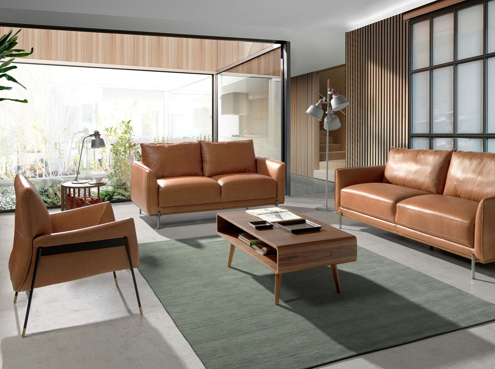 Кресло 5091/KF-A002-M2851 кожаное с черными стальными ножками