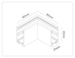 Ambrella Коннектор угловой 90° для накладного шинопровода Magnetic standard 48V 10mm Track System GL1961