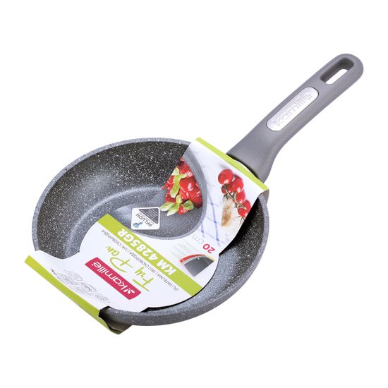Сковорода 20 см. из литого алюминия Kamille KM 4285GR с мраморным покрытием