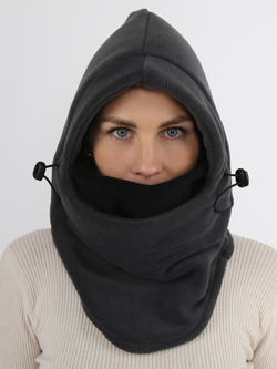 Женская шлем-балаклава "PRIVAL" цвет серый с черным