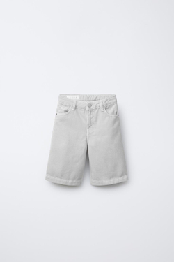 ZARA КЛАССИЧЕСКИЕ ДЖИНСОВЫЕ ШОРТЫ, СЕРЫЙ