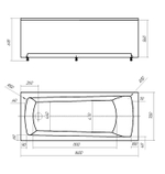 Ванна акриловая Azario ENRICA 160х70 пристенная (AV.0030160)