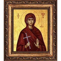 Филофея Афинская преподобномученица. Икона на холсте.