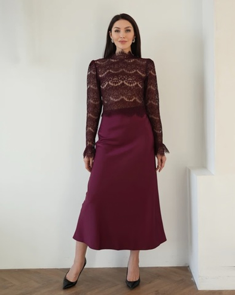 Юбка "В шелках" виная макси