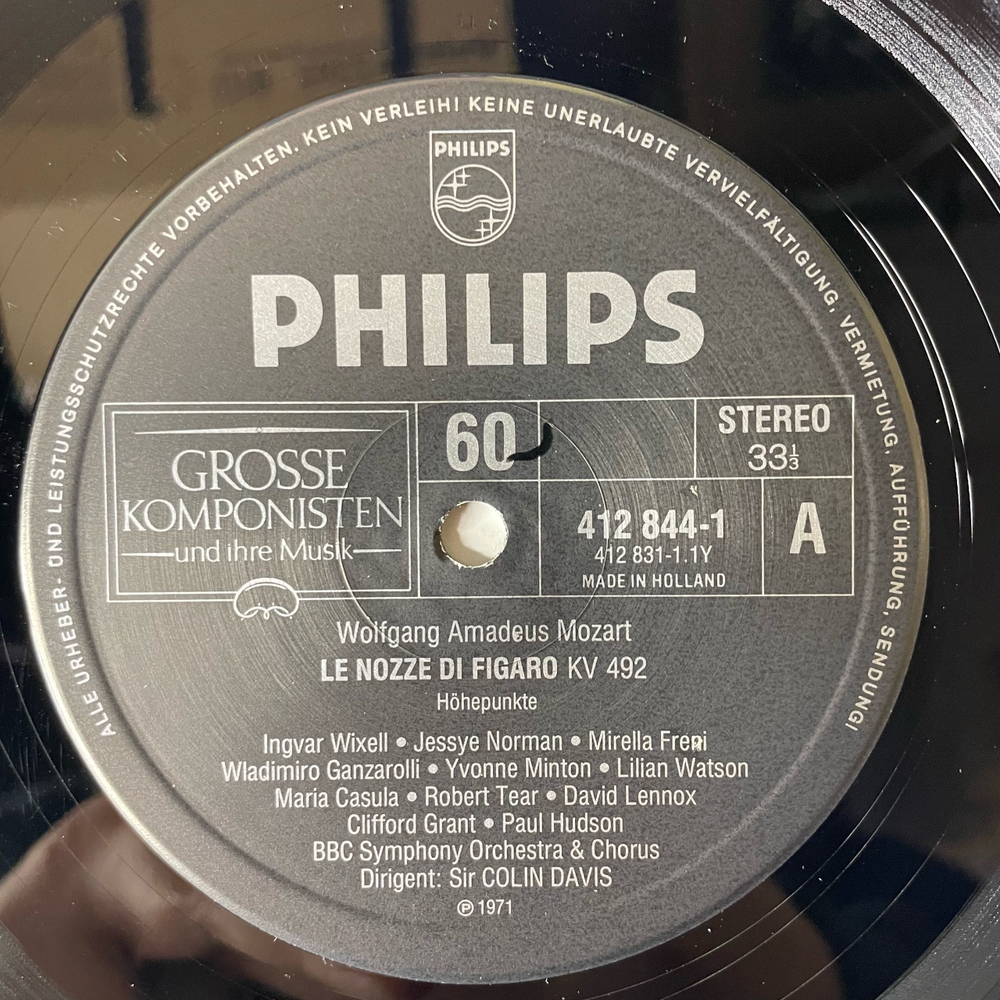 Винтажная виниловая пластинка LP Mozart Моцарт, Die Hochzeit Des Figaro Und Don Giovanni (Auszuge) Свадьба Фигаро и Дон Жуан (Нидерланды 1977)