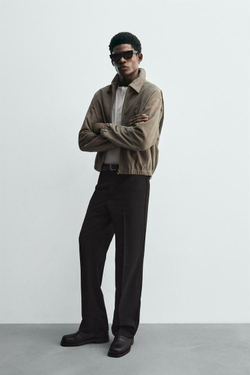 ZARA ЗАМШЕВАЯ КУРТКА, ПЕСОЧНЫЙ