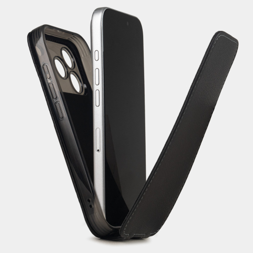 Чехол для iPhone 17 Pro - кожа теленка, черный