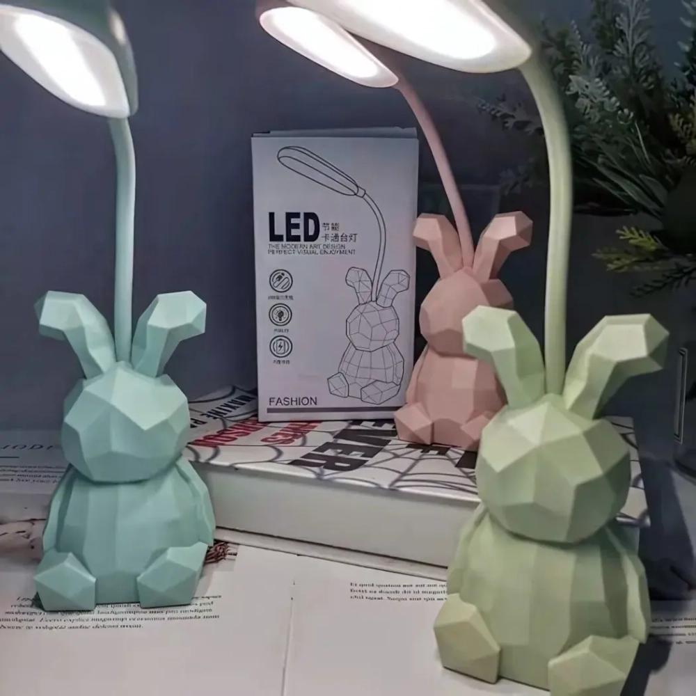 Светильник настольный «Prizma-Зайчик» 6.5*6.5*28 см LED USB 4.2 V1.05w, Розовый