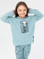 Зеленый костюм для девочки на весну с леггинсами