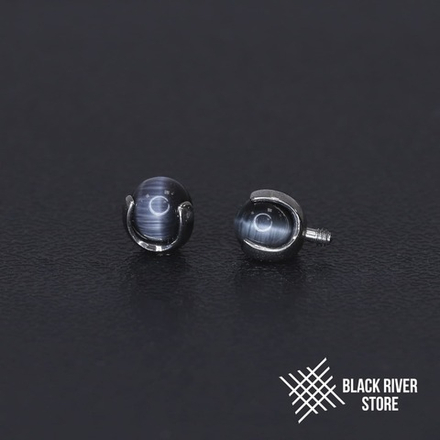 Ball 3-Prongs 4мм IS Black Cat's Eye