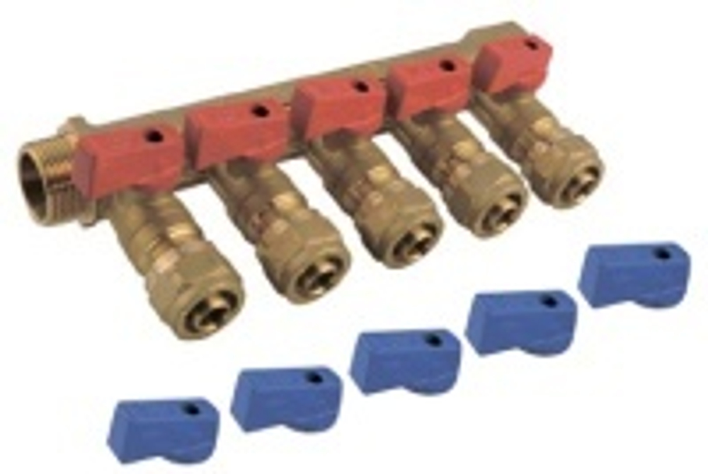 Колл с ШАР КРАНОМ  3/4 г/ш х 16ц-5 вых. (с цангой) ViEiR (20/1шт)