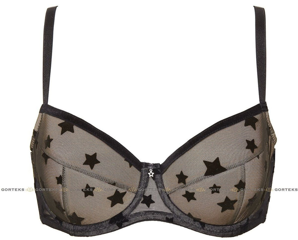 Бюстгальтер Astra со звездочками на чашках (Размер: 85F) (Цвет: черный)