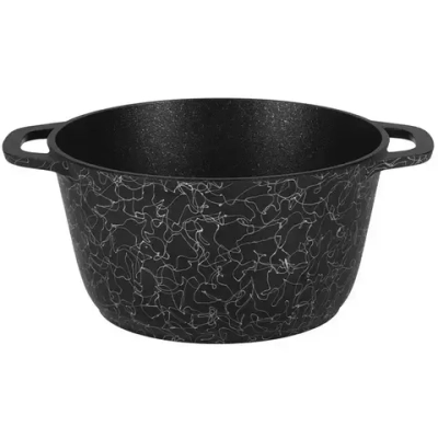 Кастрюля 3,5л «Грация» (черный/серебро) со стеклянной крышкой кчс35а