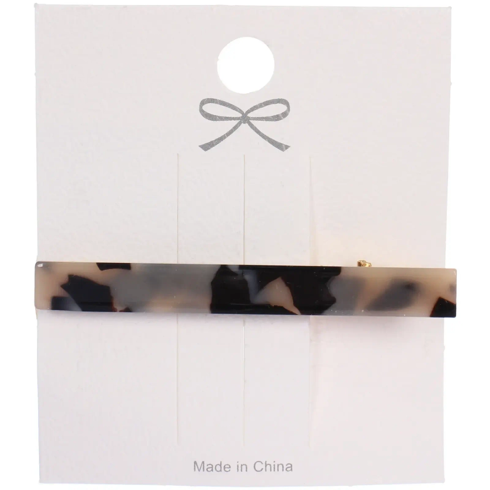 Зажим для волос «ЛАВИТА», классика, цвет бело-черный, 6.3*0,7см (белый блистер)