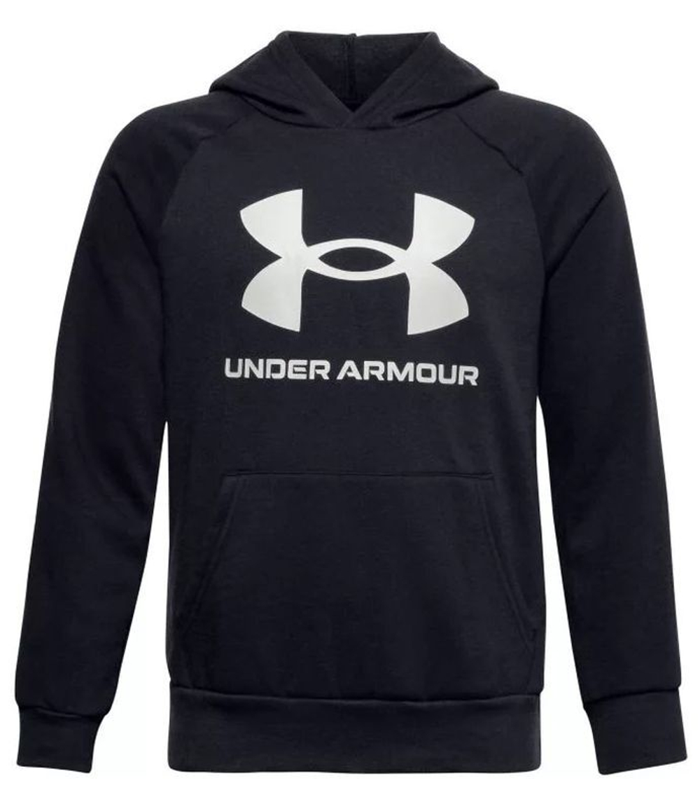 Кофта для мальчика теннисная Under Armour Rival Fleece Hoodie - black/onyx white