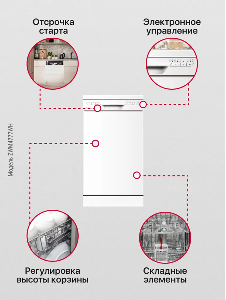 Посудомоечная машина Hansa ZWM4777WH