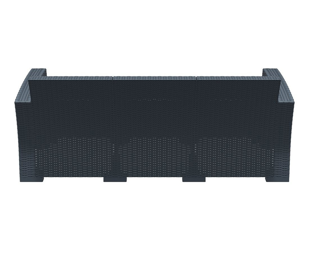 Диван пластиковый плетеный трехместный с подушками Monaco Lounge XL, антрацит